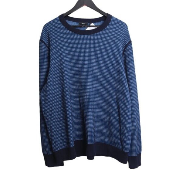 Theory Maden Crewneck Sweater in Merino Wool Sweater Baltic/Bering Size XXL - Picture 1 of 8